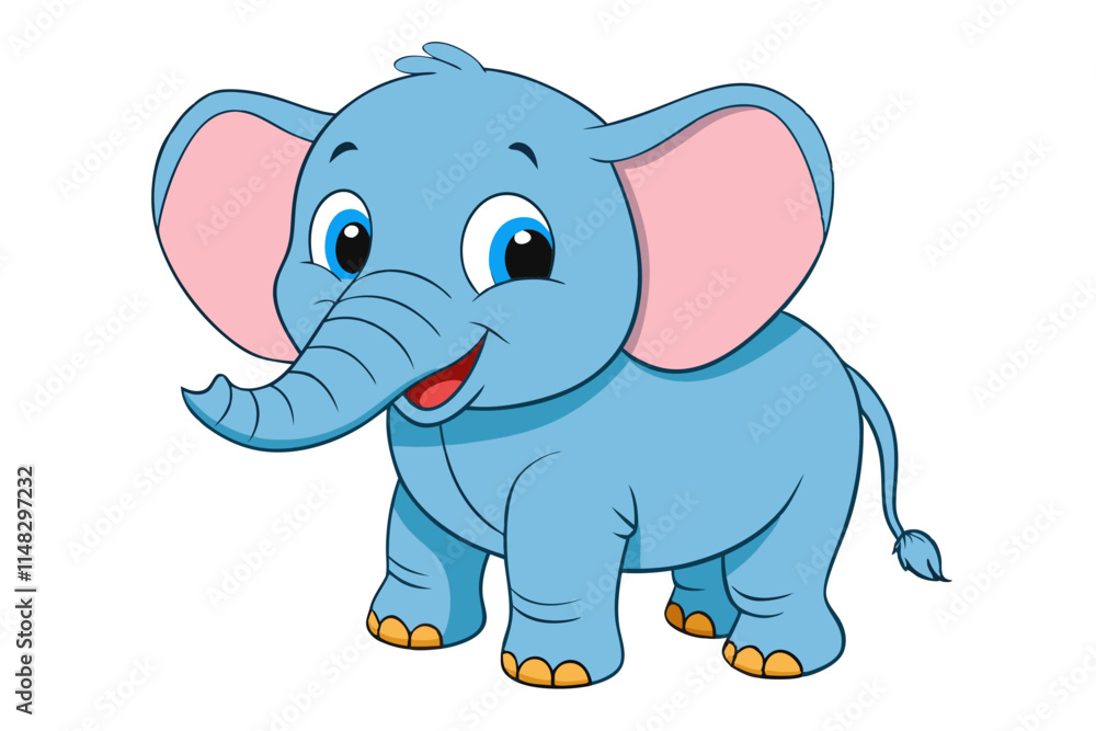 Cute elephant illustration in withe background Cute elephant illustration in withe background