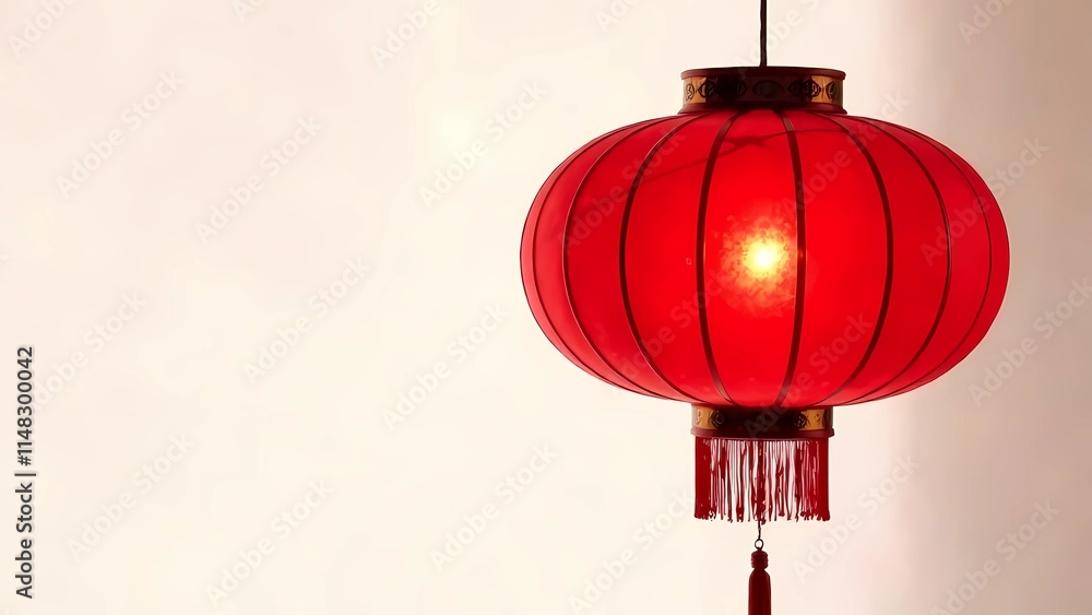 Fototapeta premium Chinese red lantern isolated on transparent or white background