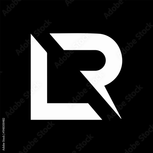 Letter LR triangle logo design vector template design for brand