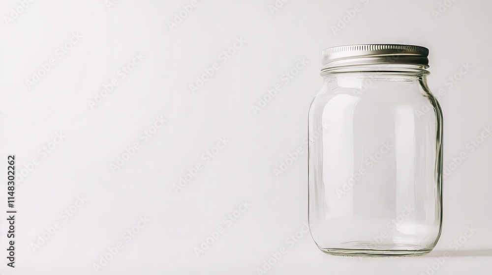a glass jar with lid, storage container, airtight seal, mason jar style, isolated on white background a glass jar with lid, storage container, airtight seal, mason jar style, isolated on white background
