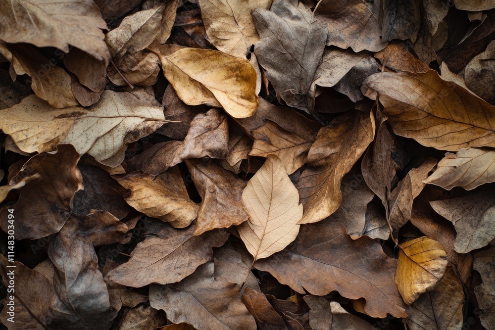 Dried Autumn Leaves Covering Forest Floor Dried Autumn Leaves Covering Forest Floor