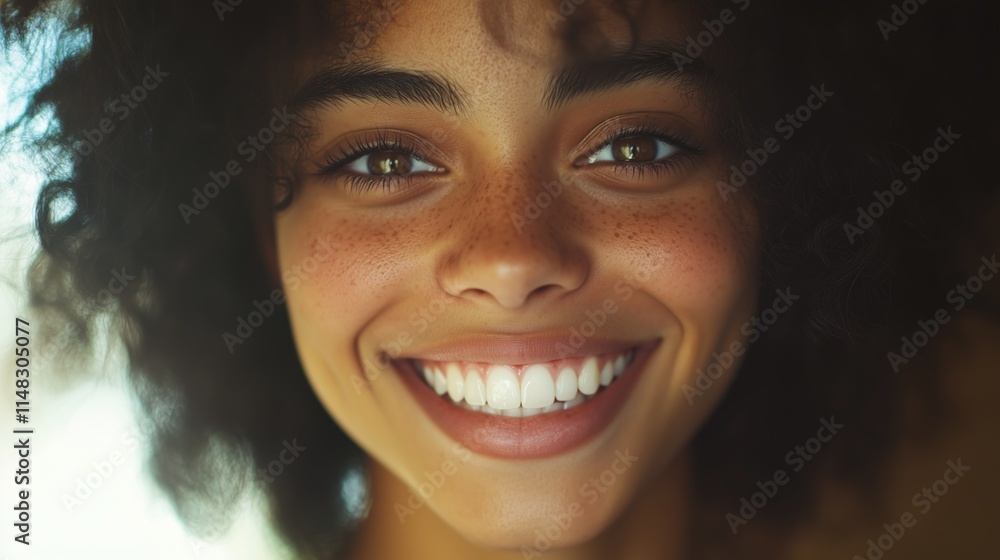Smiling Woman with Curly Hair Smiling Woman with Curly Hair