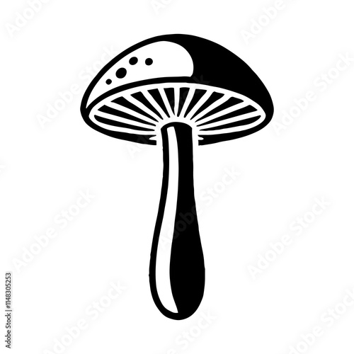 Fly agaric mushroom icon vector illustration design on white background.