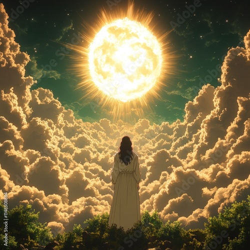 Divine representation of jehovah celestial realm radiant concept