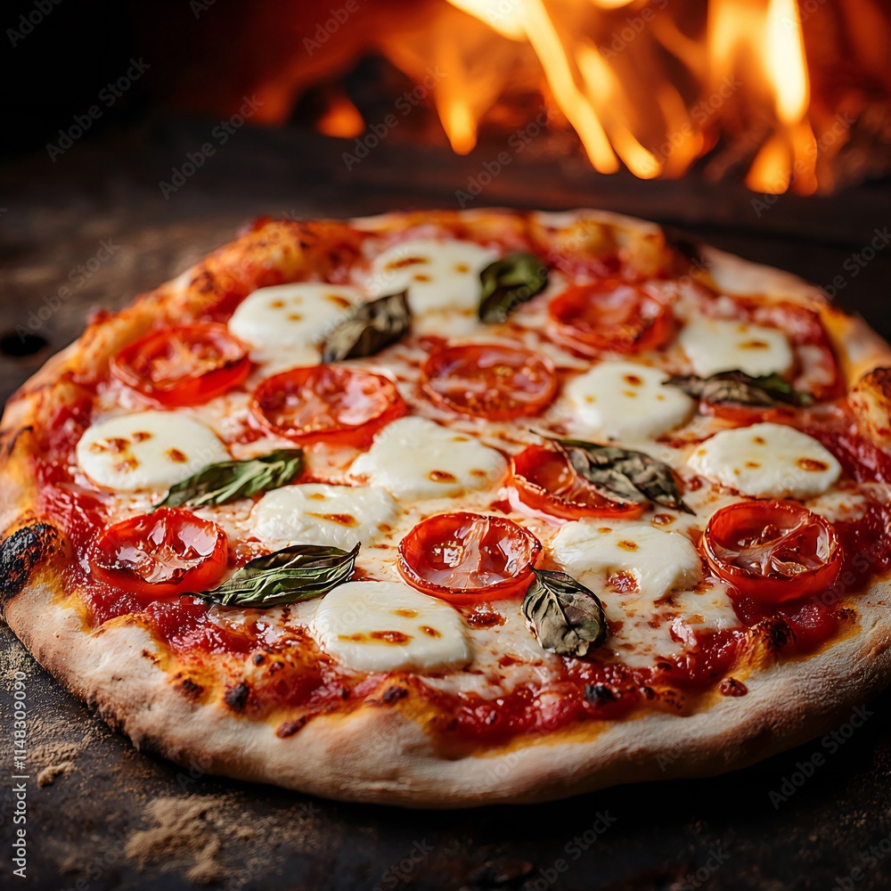 National Pizza Day Delicious Homemade Margherita Pizza with Tomato Mozzarella Basil National Pizza Day Delicious Homemade Margherita Pizza with Tomato Mozzarella Basil