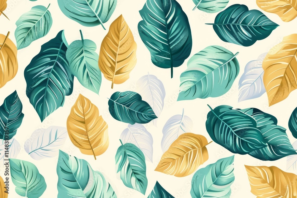 Intricate designs featuring leaves blend together seamlessly flowing Intricate designs featuring leaves blend together seamlessly flowing