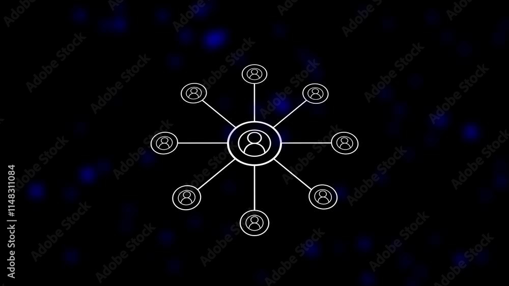 Social network icon animation.Connected people avatars or icon. networking, social media.Global connection. Lines connecting people. Social network icon animation.Connected people avatars or icon. networking, social media.Global connection. Lines connecting people.