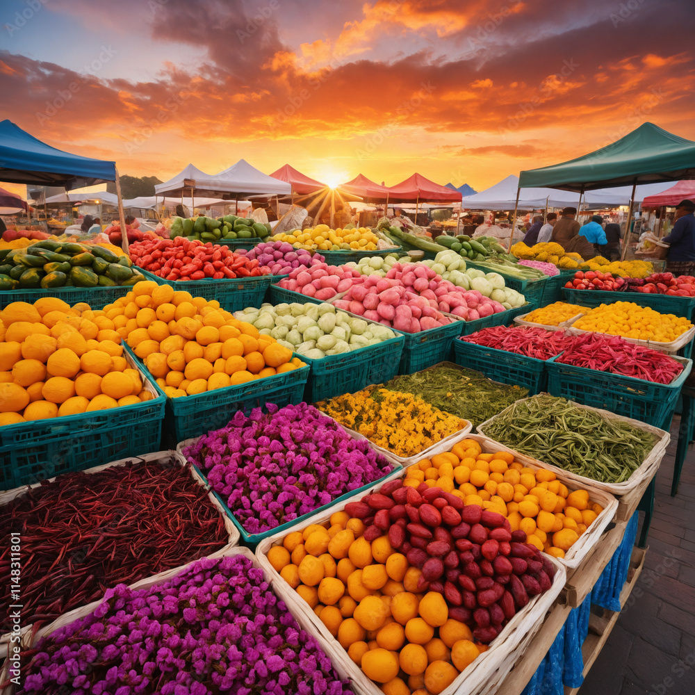Obraz premium fruits and vegetables at the market