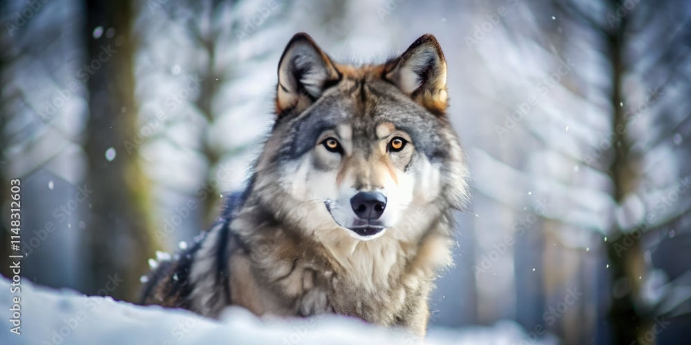 A miniature gray wolf pack, captured in tilt-shift photography, roams a snowy Canadian forest; a majestic winter diorama. A miniature gray wolf pack, captured in tilt-shift photography, roams a snowy Canadian forest; a majestic winter diorama.