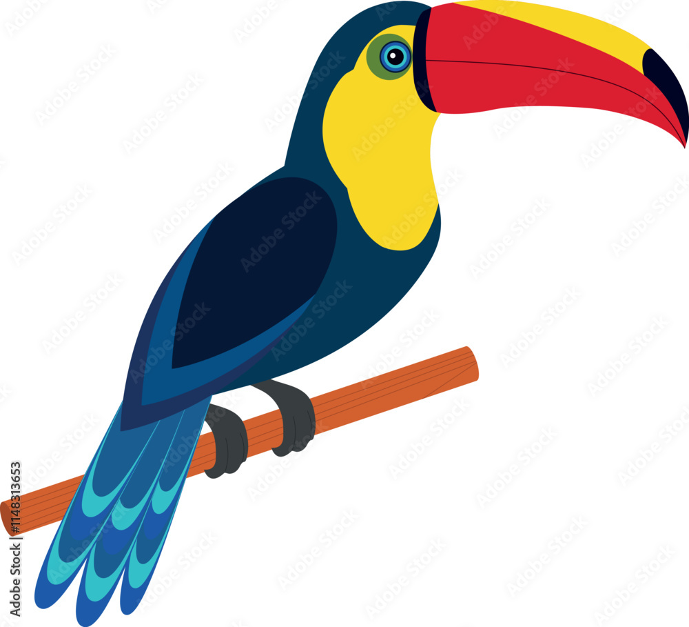 Fototapeta premium Toucan bird isolated on transparent background.