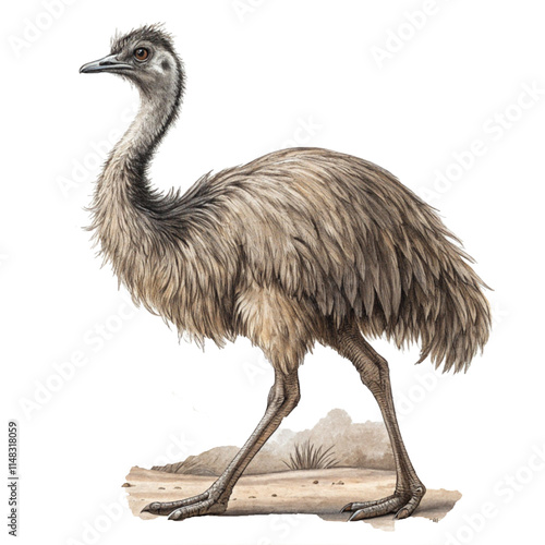 Emu Vector Illustration for Unique Bird Species