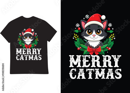 MERRY CHRISTMAS DAY TSHIRT DESIGN photo