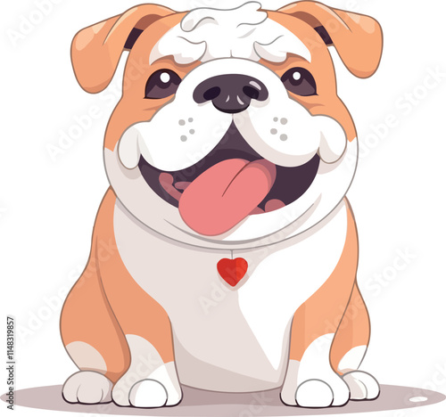 Happy cartoon Bulldog character art vector