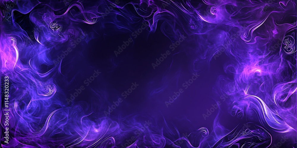 Obraz premium Abstract Purple Smoke Swirls Frame Design