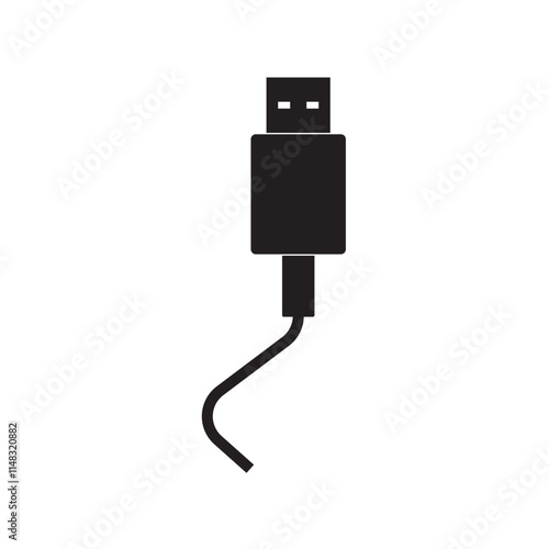 usb cable icon logo vector design