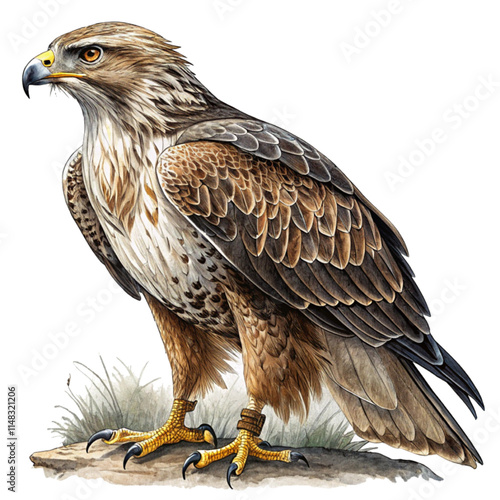 Hawk Vector in Action Pose for Birdwatching Themes