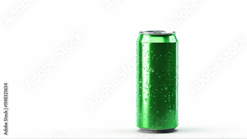 Minimalist AI Art: Isolated Empty Soda or Beer Can on Clean Background