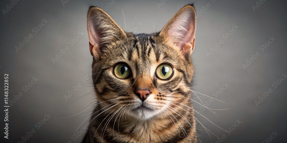 Obraz premium Scared Cat Photoshoot: Frightened Feline Poses, Pet Photography, Afraid Kitty Pictures, Nervous Cat Images, Anxious Cat Expressions