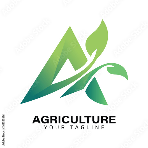 A Agriculture Green Logo Design Template