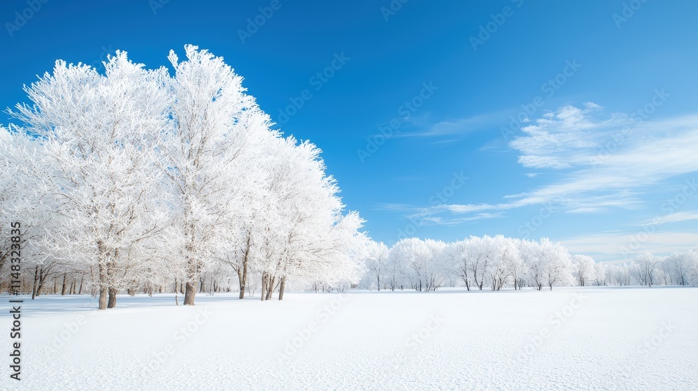 Snow-covered trees on a bright winter day. Snow-covered trees on a bright winter day.