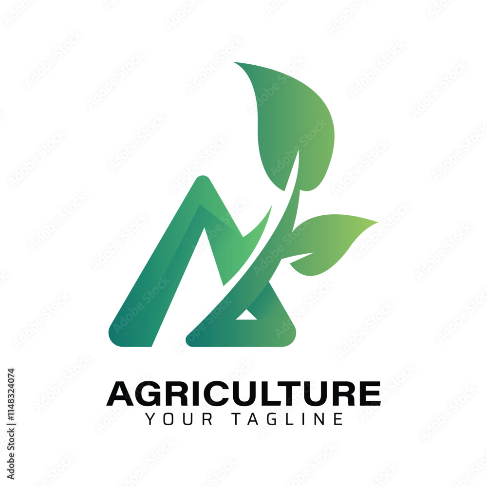 A Agriculture Green Logo Design Template A Agriculture Green Logo Design Template