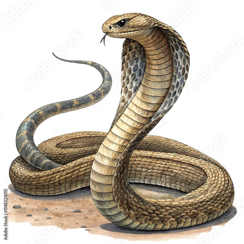 Indian Cobra Vector Isolated on White Background