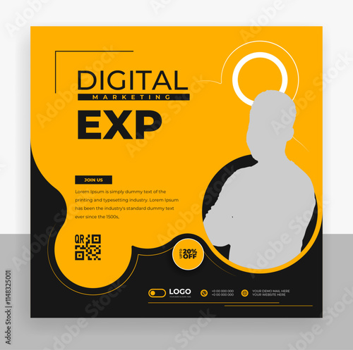 Creative business agency social media post banner template	