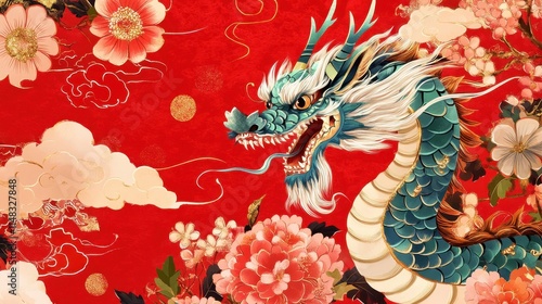 Vibrant Chinese New Year Dragon Illustration