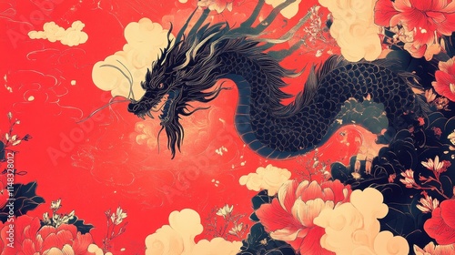 Festive Chinese New Year Dragon Artwork