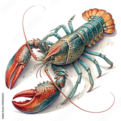 Lobster Vector with Realistic Marine Details