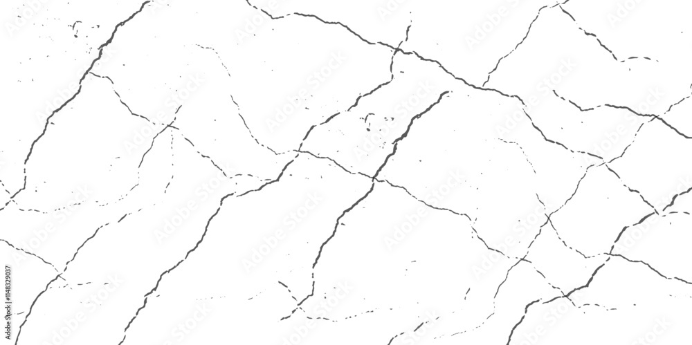 Vector Transparent background of cracks, lines, dry cracked earth overlay texture, grunge distressed. Distress overlay texture subtle grain texture overlay subtle black grunge on  white background. 