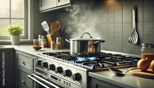 a pan used for boiling on the stove