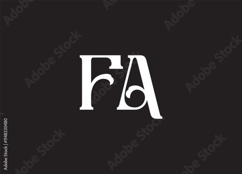 FA latter ligature typography logo design template
