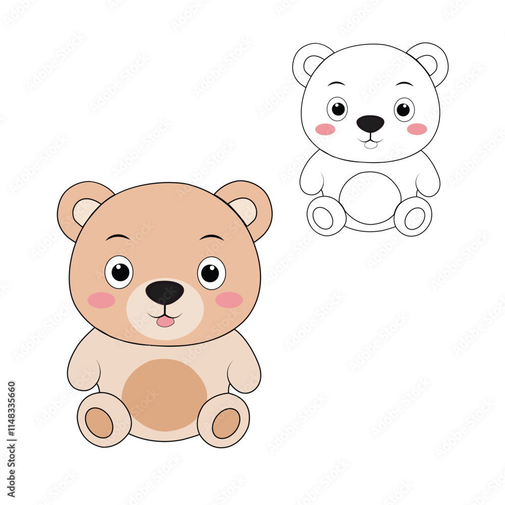 Adorable teddy bear in a clean, contemporary vector design Adorable teddy bear in a clean, contemporary vector design