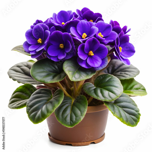 African Violet Plant Isolated on a Transparent Background