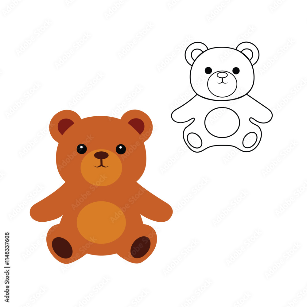 Adorable teddy bear in a clean, contemporary vector design Adorable teddy bear in a clean, contemporary vector design