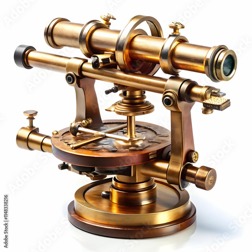 Vintage Optical Instrument Render Isolated on Transparent Background