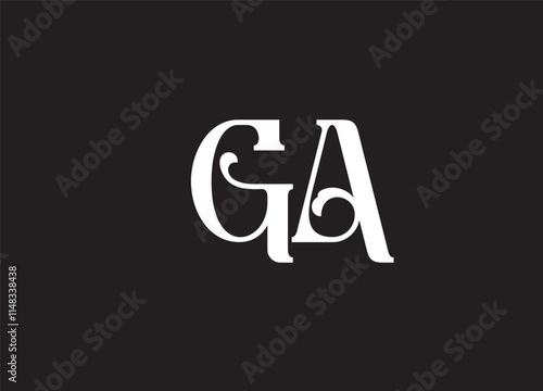 GA latter ligature typography logo design template

