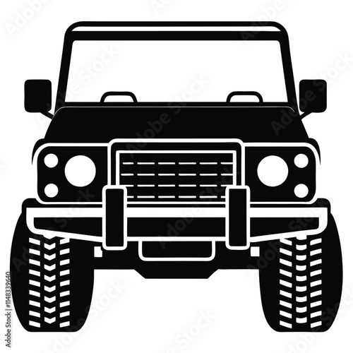 Off-road vehicle bumper silhouette on white background