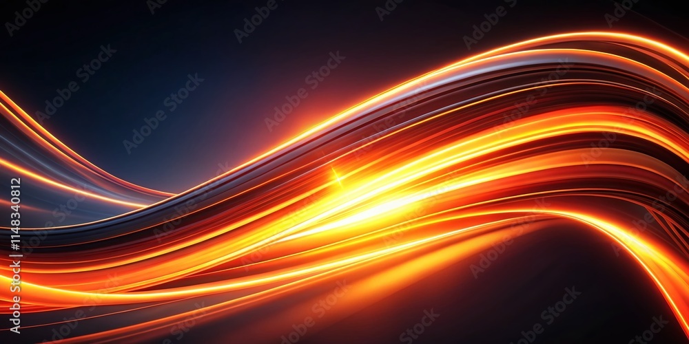 Obraz premium Sleek Dark Orange Curves Long Exposure Photography Abstract Art Background Wallpaper