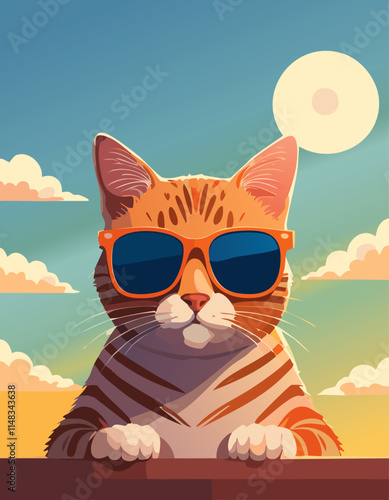 cat on the beach