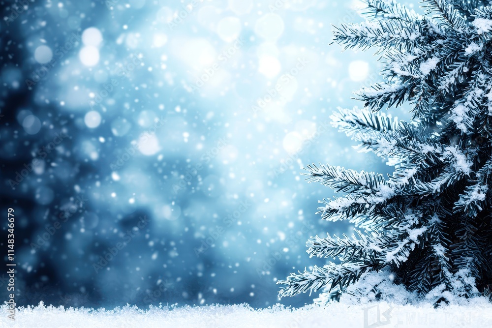 Snowfall captured on evergreen trees in winter wonderland nature photography serene environment close-up view Snowfall captured on evergreen trees in winter wonderland nature photography serene environment close-up view