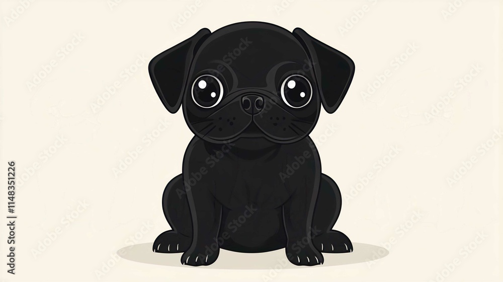 Fototapeta premium Cute Cartoon Panda and Puppy Characters in a Fun Zoo Illustration