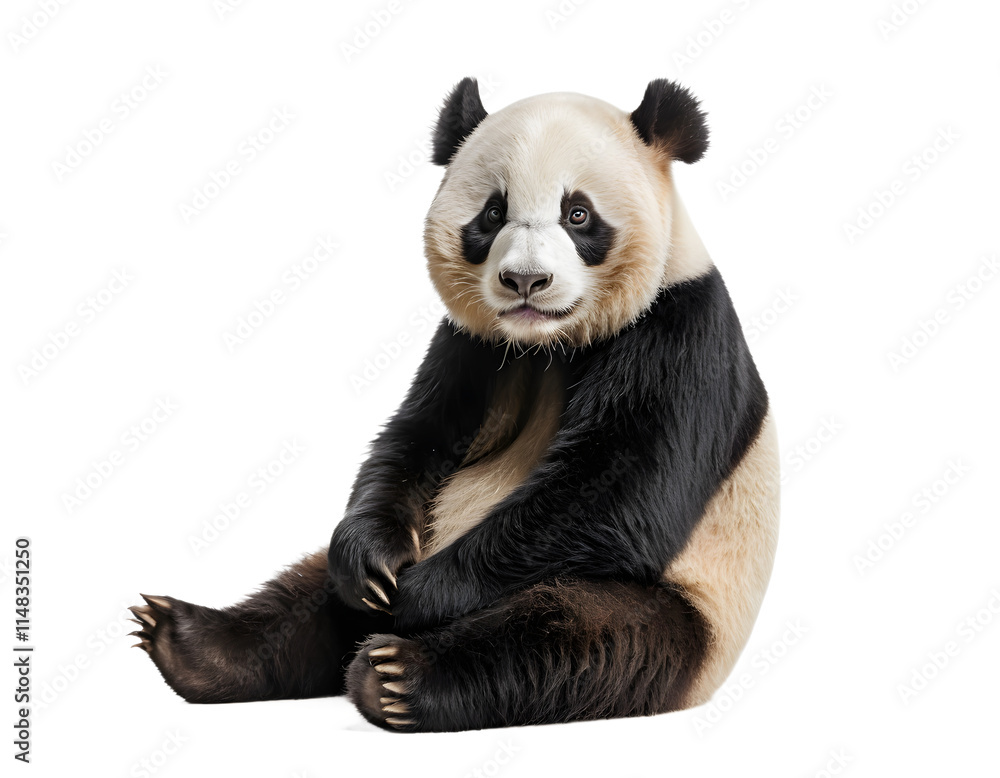 Adorable Baby Panda Sitting, Isolated on Transparent Background Adorable Baby Panda Sitting, Isolated on Transparent Background