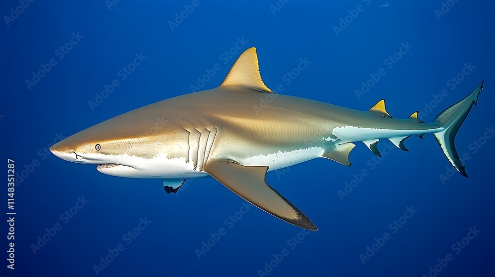 Fototapeta premium Grey shark swims.