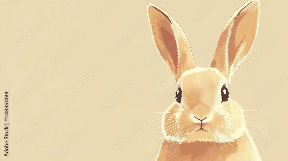 Obraz premium Cute Cartoon Easter Bunny with Eggs Vector Illustration for Spring Holiday Cards