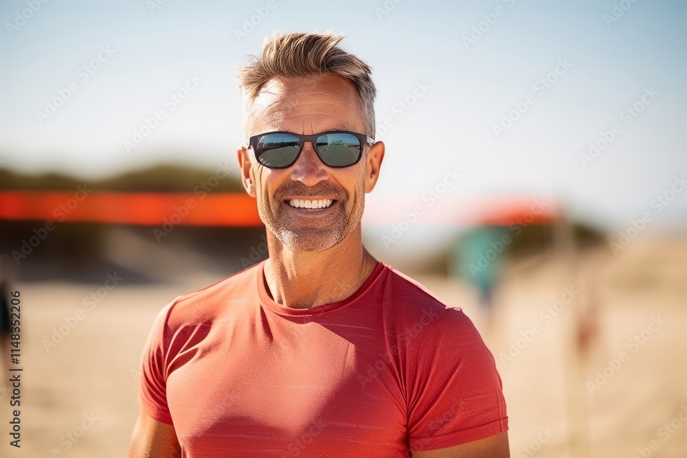Portrait of a handsome middle-aged man on the beach. Portrait of a handsome middle-aged man on the beach.