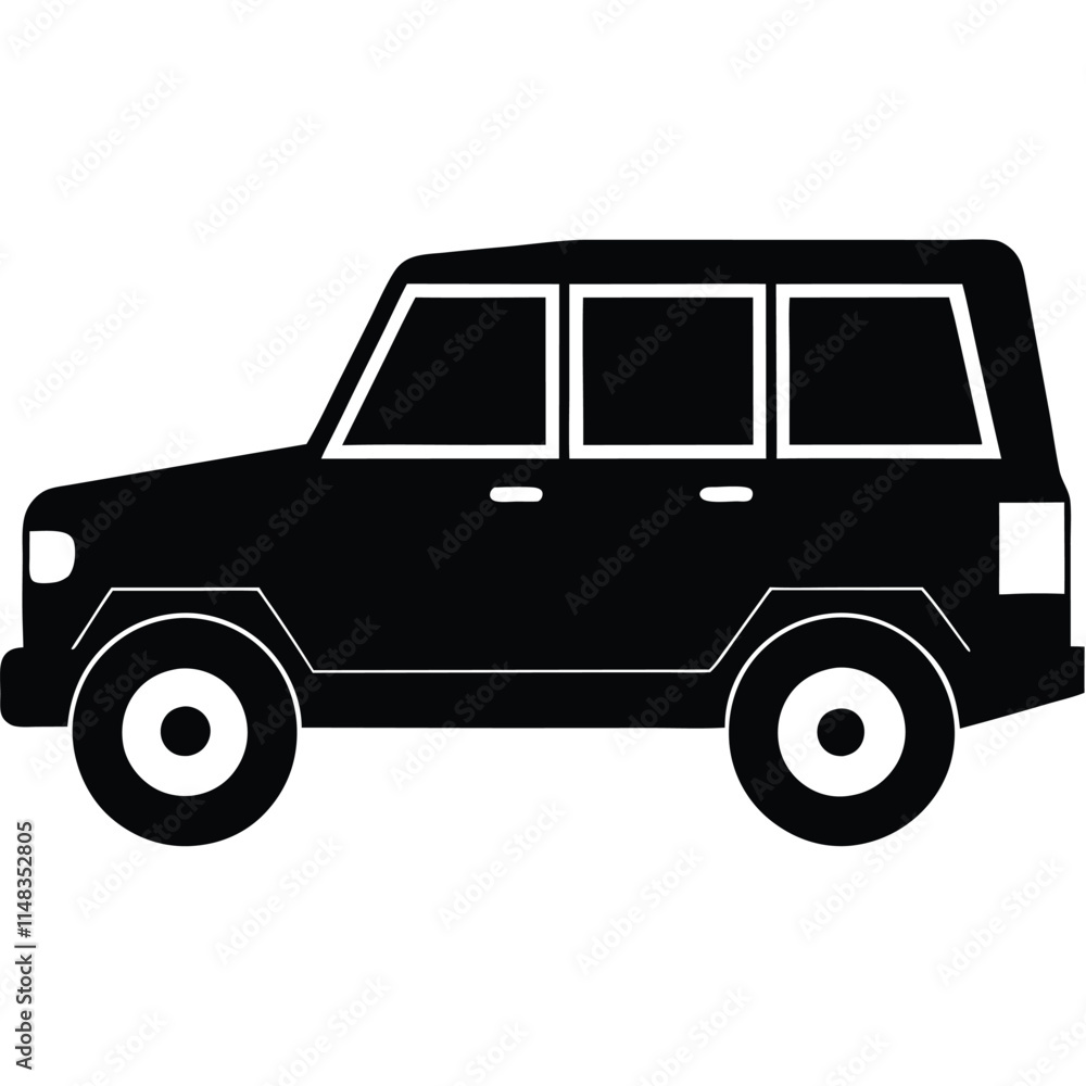 SUV window silhouette on white background SUV window silhouette on white background