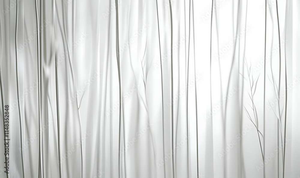 Fototapeta premium A minimalist design featuring thin, delicate lines resembling trees in a soft, light background.