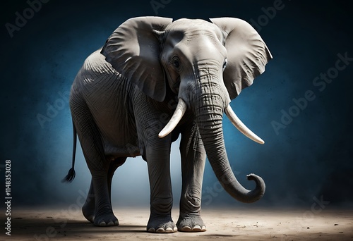 Majestic Elephant in a Dramatic Desert Setting. Generative AI photo